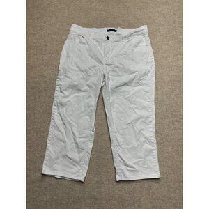 Lee Easy Fit White Cropped High Rise Denim Jeans Size 16 Medium